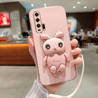 เคสนิ่มเคลือบ6D สำหรับ Huawei Honor 20 PRO เคสโทรศัพท์โทรศัพท์ซิลิโคน20PRO ฐานตั้งรูปกระต่ายการ์ตูน