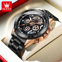 OLEVS 9921 Waterproof Men Wristwatches Quartz Stainless Steel Band Sport Watch For Men Luminous Chronograph Calendar Small Second hand