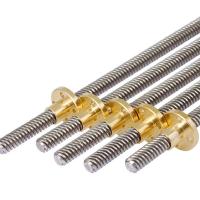 3D Printer Parts T8 Lead Screw OD 8mm Pitch 2mm 250mm 300mm 330mm with Brass Nut for Stepper Motor threaded Rod Stainless Lead