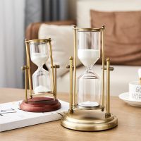 Creative Metal Hourglass Sand Timer European Luxury Home Decoration Sand Clock Timer Study Ornament Office Bookshelf Decor Gift