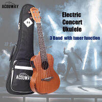 Acouwayไฟฟ้าConcert Ukulele 24นิ้วUkuleleติดตั้ง3วงEQมีในตัวจูนเนอร์ฟังก์ชั่นSapeleไม้Aquila String Bundleอุปกรณ์เสริมกระเป๋าอื่นๆอุปกรณ์ขนาดเล็ก