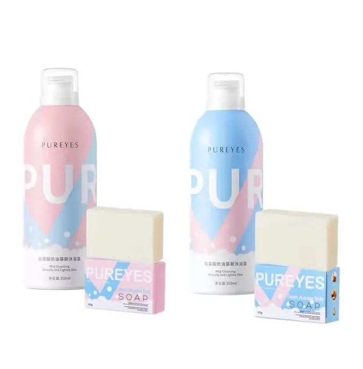 Pureyes Amino Acid Cream Mousse Shower Gel Whitening Perfume Body Wash