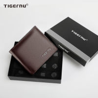 Tigernu New PU Leather Short Wallets Men RFID Business Male Money Purse Brown Black High Quality Card Holder New Wallets For Men