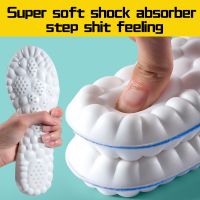 ☽✢ 4D Cloud Technology Sports Insoles for Shoes PU Sole Soft Breathable Shock Absorption Cushion Running Orthopedic Care Insoles