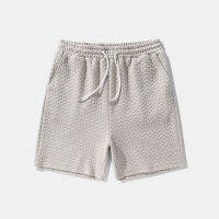 Medussa Mensclo Mens Geometric Pattern Textured Preppy Mid Length Drawstring Shorts