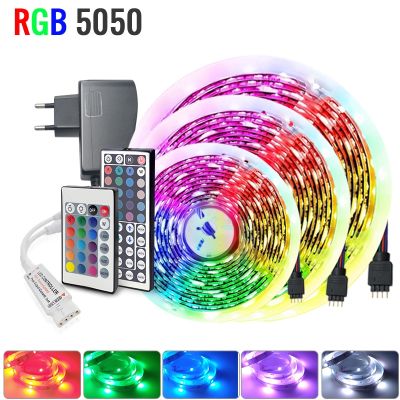 【CW】 Lamp 12V Led Strips 5050 Rgb 5M 10M 15M Colorful Children Into The Room Tape Bedroom