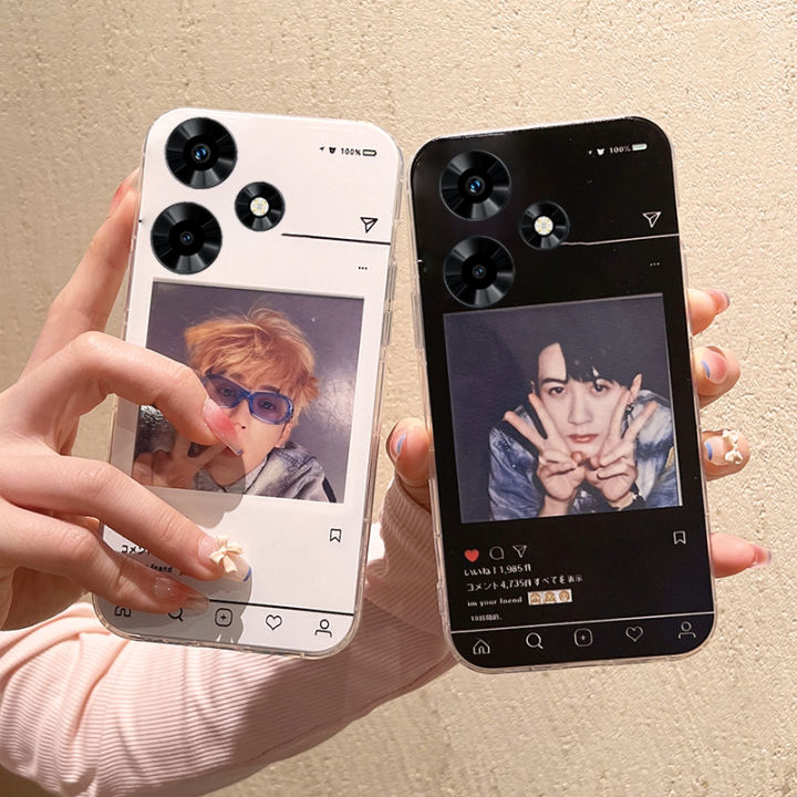 เคสโทรศัพท์ใหม่สำหรับ-realme-c53-ฝาครอบ-ins-คู่กรอบรูปแฟชั่นนุ่มโปร่งใสกันการตกสำหรับ-realme-c53-เคส