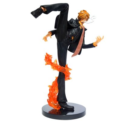 ZZOOI 25cm Anime One Piece Sanji Black Leg Fire Battle Version Figures PVC Collectible One piece Action Figure Model Childrens Toys