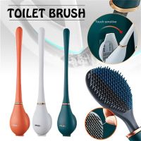 Silicone Toilet Brush with Ventilation Base Automatic Cleaning Brush for Bathroom No Slip Quick Drying Wall Mounted Holder