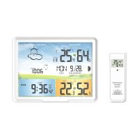 PT20 Multifunction Wireless Weather Station Colorful LCD Alarm Clock Indoor Weather Forecast Barometer Thermometer Hygrometer