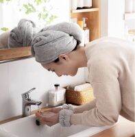 Omocha - Hair towel cap หมวกเช็ดผม ผ้าเช็ดผม ซับน้ำดีพิเศษ