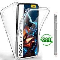 Pocco เคส X5Pro 360ซิลิโคน TPU ด้านหน้า + PC ด้านหลังเคสสำหรับ Xiaomi Poco X5 X 5 Pro ใสสองชั้นป้องกันเต็มรูปแบบ