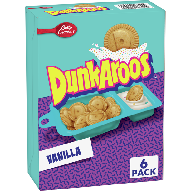 Betty Crocker Dunkaroos, Vanilla Cookies and Vanilla Frosting, 6 Pack