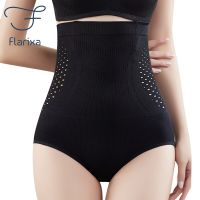 【LZ】 Flarixa-Calcinha Cintura Alta para Mulheres Respirável Oca Barriga Controle de Barriga Shapewear Breve Roupa Interior Modeladora do Corpo