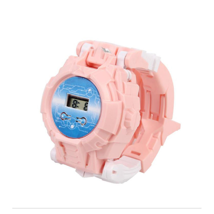 เด็ก-3d-ฉายอิเล็กทรอนิกส์นาฬิกาเด็กแฟชั่นนาฬิกาข้อมือเด็กหม้อแปลงนาฬิกาเสียรูปของเล่น-าฬิกาของขวัญสำหรับ