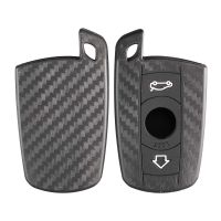 ℗ jingyuqin Carbon Fiber Silicone Remote Key Case Fob For BMW E90 E60 E70 E87 3 5 6 Series M3 M5 X1 X5 X6 Z4 Car-Styling Holde