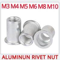 Aluminun Rivet Nut Flat Head Insert Threaded Nutsert Alloy Riveter Nuts Fasteners Home Improvement Hardware M3 M4 M5 M6 M8 M10