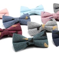 Cotton and linen bow tie mens formal wear business casual print preppy versatile cartoon bow tie Boys Clothing