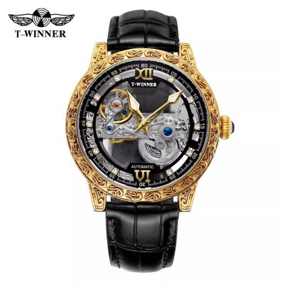 [COD] 2022 new winner European and style mens fashion casual hollowed out mechanical movement fully automatic