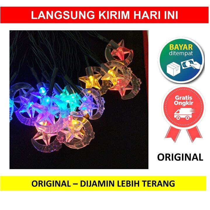 Lampu Bulan Bintang Natal Hias LED Bulat Gantung Tmblr Tumbler RGB