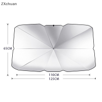 ZXchuan กระจกรถพับได้บังแดดร่มอัตโนมัติด้านหน้าหน้าต่างบังแดดครอบคลุม