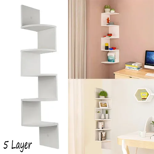5LAYER) CORNER- Corner Shelf Wall Mount 5 Tier Book Shelf for Wall Décor DVD  Storage Plant Shelf Living Room Bedroom Office Funiture | Lazada PH