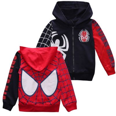 Boys Clothes Cartoon Spiderman Toddler Boy Jacket Hoodie Boys Fall Clothes Sweater Coat for Kids Casual Hooded Sweatshirt