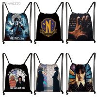 Wednesday Adams Drawstring Gift Bag Non-woven Fabric Party Decorate Backpack Bag Kid Favor Travel Pouch Storage Clothe Shoes Bag