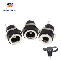 10PCS DC-022B All-CopperMaterial 5.5X2.1 DC Power Supply Jack Socket Female Panel Mount Connector 5.5X2.5MM 1.3 Waterproof Cap