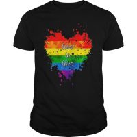 New Men T-Shirt Fashion Hot Sale Love Rainbow Flag Pride Lgbtq Community Love T Funny Vintage Gift For Men WJPP