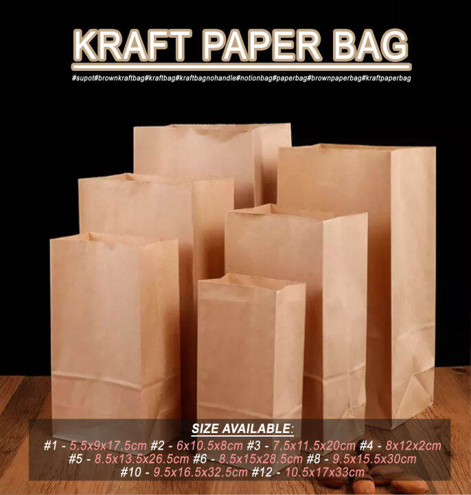 Brown Paper Bag By 50Pcs. Per Pack| Gift Wrapping Paper Bag Kraft Paper ...