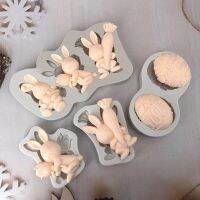 New 3D Easter Cookie Mold Silicone Biscuit Cutter Cute Bunny Rabbit Egg Mould Easter Party Chocolate Fondant Cake Baking Tools Bread Cake  Cookie Acce