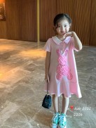 Váy po lo thỏ hồng cho bé gái 10-30kg