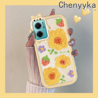 เคส Chenyyka สำหรับ Xiaomi Redmi 10 5G Redmi Note 11E 5G Redmi 11 Prime 5G น้ำมันเคสภาพวาดสตรอเบอร์รี่ดอกไม้รูปมอนสเตอร์ตัวเล็กกรอบเคสนิ่มทนต่อการขัดถูเคสโทรศัพท์โปร่งใส TPU ซิลิกาเจลเลนส์กล้องถ่ายรูปฝาครอบป้องกัน