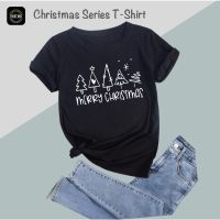 เสื้อยืดผ้าฝ้ายเสื้อยืดผ้าฝ้าย เสื้อยืดคริสต์มาส2022 Christmas Simple T-Shirt Design 100% Cotton 圣诞节派对欢庆衣服 Baju Krismas 100% Cotton T-s