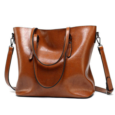 Fashion Leather PU Shoulder Bag Women Retro Large Handle Handbag Female Casual High Quality Totes Bag Messenger Bag for Women