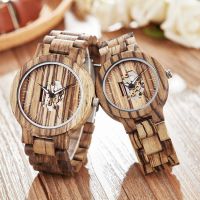 ⌚卐 Retro casual mens watch womens watch hollow movement banma pattern wood watch all wooden fashion couple wooden watch