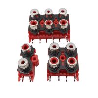 1Pcs 2 4 6 Holes RCA Female Audio Video Jack input Socket AV Connector PCB Mount Parts Red