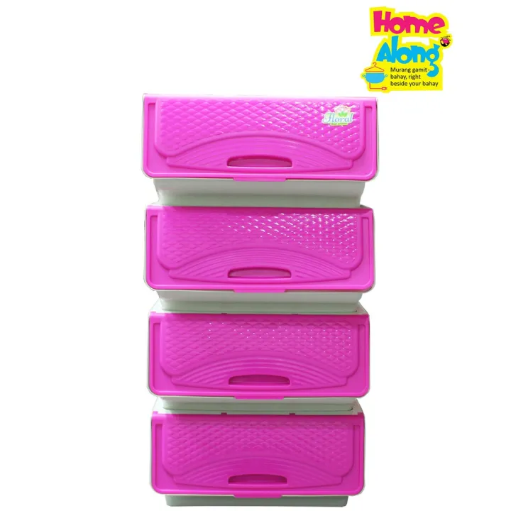 Unilucky 4 Layer Stackable Storage Box Organizer Pink UBL.88524