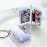 16 Pockets Jelly Color Photo Album for Mini Photo Sticker &amp; Name Card 2 Inch Photos with Key Chain  Photo Albums