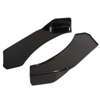 Universal Car Auto Front Bumper Lip Splitter Chin Spoiler Glossy Black Pair Drilling and Bolting the Bumper 570X130x70 mm