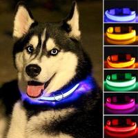 ❇▼❣ Nylon LED Pet Dog Collar Night Safety Flashing Glow In The Dark Dog Leash Dog Luminous Fluorescent Collar Pet Accessories Supply