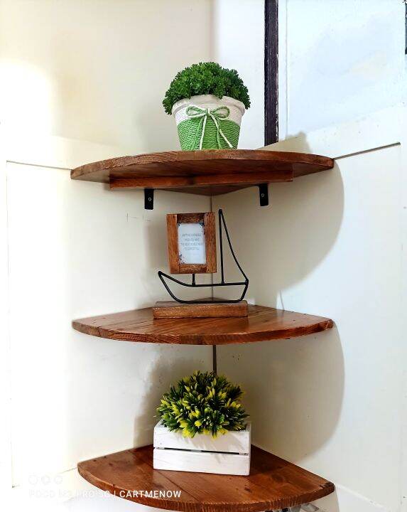 Solid Wood Hanging Corner Shelf Lazada PH