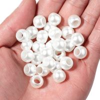 【YF】✗┅  30-200pcs 8 10 12 16mm Imitation Big Hole Beads Plastic Spacer Bead Jewelry Making Diy Necklace