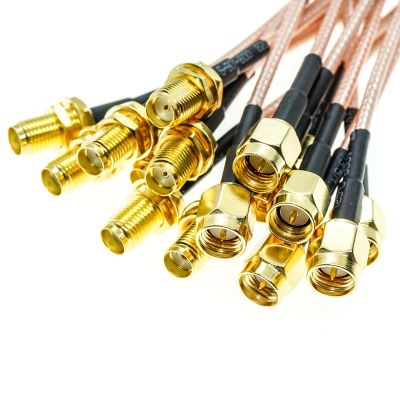 5Pcs/lot SMA male plug to SMA female bulkhead connector RF Cable Jumper pigtail RG316 Electrical Connectors