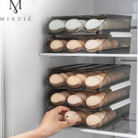 Egg storage rack กล่องเก็บไข่แบบพับได้ตู้เย็นประตูข้างพับกล่องไข่สามชั้น