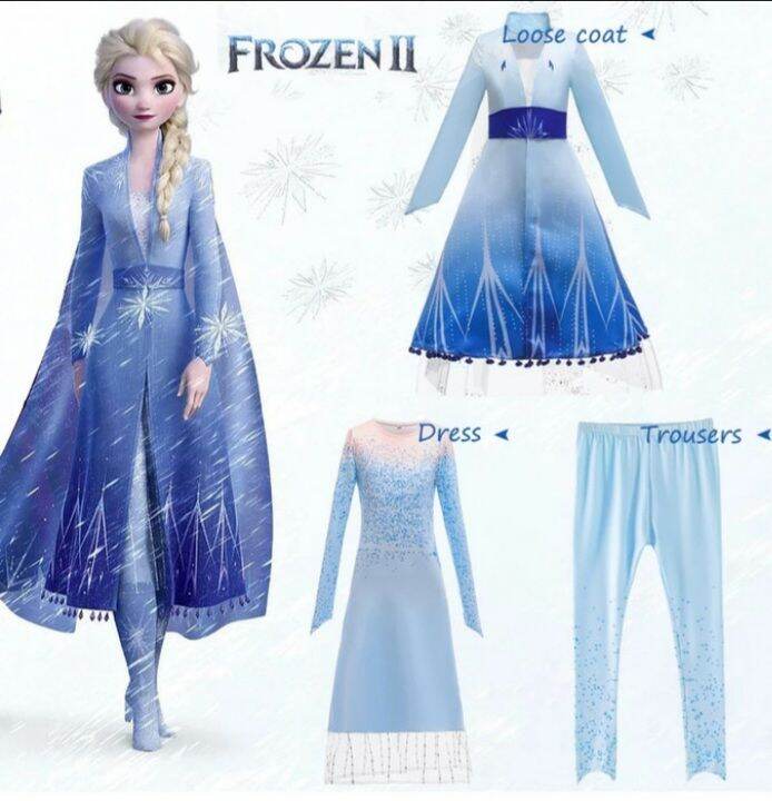 Baju Elsa Frozen 2 Princess Anak/ Kostum Elsa Frozen 2 Baru 3pcs CG76 |  Lazada Indonesia