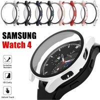 เคส + ฝาครอบแก้วสำหรับ Samsung Galaxy Watch 4 40มม. 44มม. พีซีผิวด้านกันกระแทกเคสป้องกันอุปกรณ์เสริมนาฬิกา