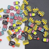 【YD】 100g/Lot Polymer Back To School Bus Eraser Board Ruler Clay Slices Sprinkles  for Crafts Making Scrapbook