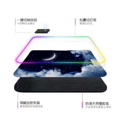 Large RGB Mouse Pad Xxl Gaming Mousepad LED Mause Pad Gamer Copy Moon Mouse Carpet Big Mause Pad PC Desk Pad Mat with Backlit